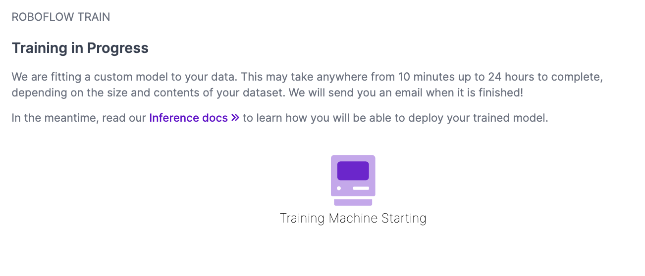 Roboflow Train: Training Machine Starting